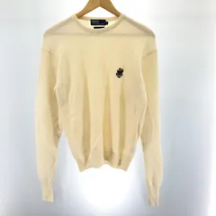 【中古】OLD RALPH LAUREN 90s ポロベア ウールニット サイズM カーキ[91]