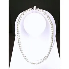 特売　 照り巻き花珠クラス　綺麗な貝パールセミロングネックレス９．５ｍｍ前後　約６２cm