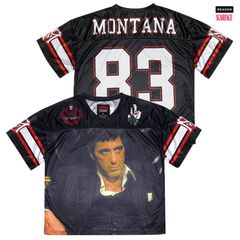 REASON CLOTHING × SCARFACE OVERSIZED FOOTBALL JERSEY【BLACK】(ジャージ フットボールジャージ スカーフェイス コラボ オーバーサイズ ビッグサイズ)