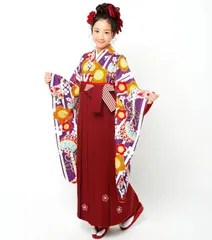 着物袴セット ジュニア用 145～154cm 小町 紫色 卒業式 NO34313