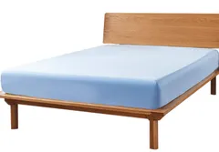 【新品未使用】ボックスシーツ ダブル マチ35cm サックスブルー ベッドシーツ 綿100 マットレスカバー 全周ゴム 着脱簡単 BOXシーツ コットン 肌触り 洗える 抗菌防臭 防ダニ