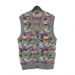 MISSONI マルチカラー ジグザグパターン ベスト美品 ミッソーニ Missoni セーター レーヨン ジグザグ | YOKOAUNTY