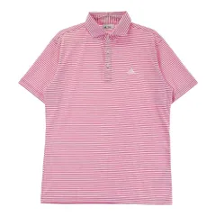 サイズ：L ADIDAS GOLF アディダスゴルフ A04195 半袖ポロシャツ ボーダー柄 ピンク系 [240101517301] ゴルフウェア メンズ ストスト