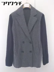 ◇ COMME CA ISM コムサイズム ダブル ウール 切り替え 長袖 ジャケット サイズM グレー ブラック レディース  【中古】 【1110150010688】