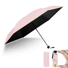 【2025新登場】 日傘 折りたたみ傘 UVカット 遮光 遮熱 晴雨兼用 超軽量 コンパクト 紫外線遮断 日焼け防止 耐風撥水 梅雨対策 携帯便利 収納ポーチ付き メンズ レディース 男女兼用 母の日 父の日 プレゼント (ラインピンク) 1