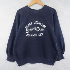 50〜60's "BOBBY LEONARDS SPORTS CAMP" プリントラグランスウェット