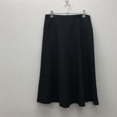 【LANDS`END】ランズエンド 　ブラック　黒　スカート　レディース　フレア　ミモレ丈　ひざ丈　