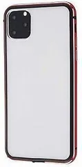  レイアウト iPhone 11 Pro Max用アルミバンパー+背面パネル(クリア) レッド RT-P22AB/RM 送料無料 即納