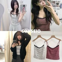 新品 韓国 COYSEIO コイセイオ DOODLE SLEEVELESS スリーブレス人気 タンクトップ キャミソール Y2K 人気 春夏 かわいい おしゃれ レディース【2色選択可能】