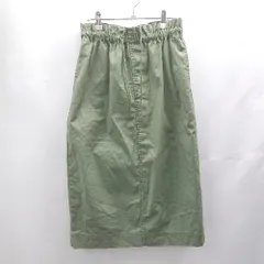 ◇ Θ niko and … ニコアンド ウエストゴム ひざ下丈 台形 スカート サイズ4 カーキ レディース E  【1502030002997】