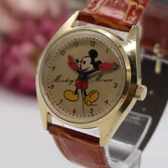 OH済 セイコー ディズニータイム ミッキーマウス 手巻き 5000-6030 ゴールドカラー 1970年代 ボーイズ/メンズ