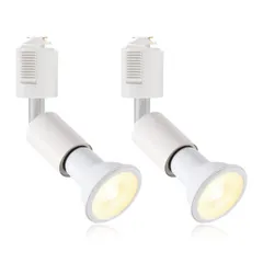 【数量限定】2個セット LED電球＋器具 照明器具 角度調節可能 ホワイト 3000K電球色 PAR20 ビーム電球 6W 省エネ ダクトレールライト 電球付き E26口金 スポットライト ライティングバー用 LVWIT