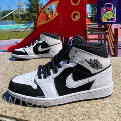 Jordan Air Jordan 1 Mid パンダのバスケットボールシューズ｜本日限定特価｜新品未使用-WTO輸入1