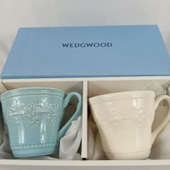 未使用　ウェッジウッド　WEDG WOOD　マグカップ　2個組　ブルー　ホワイト