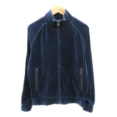 リーボック Reebok トラックジャケット ミドル丈 ベロア M 紺 ネイビー /YK28のサムネイル