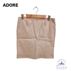 ☆美品☆ ADORE アドーア タイトスカート ミニ丈 Iライン ポケット付き カジュアル レディース ピンク 36 v-89 送料無料