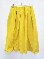 ◇ Θ Demi-Luxe BEAMS デミルクス ビームス コットン100％ 膝下丈 フレア スカート サイズ36 イエロー系 レディース E  【1508060004765】