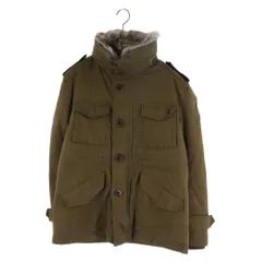 BURBERRY BLACK LABEL (バーバリー ブラックレーベル) ラビットファー カラーライナー付き中綿ジャケット カーキのサムネイル