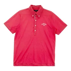 サイズ：M CALLAWAY キャロウェイ  ボタンダウン 半袖ポロシャツ 総柄 レッド系 [240101505206] ゴルフウェア メンズ ストスト