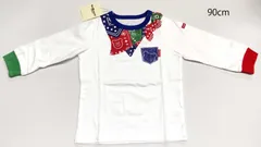 【正規品】ミキハウス ホットビスケッツ　プリント長袖Ｔシャツ　71-5206-827　90cm　新品(難あり)