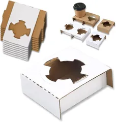 Neutral Zenith カップホルダー 紙コップホルダー ドリンクホルダー テイクアウト 業務用 使い捨て 段ボール(ホワイト,  1cup用)