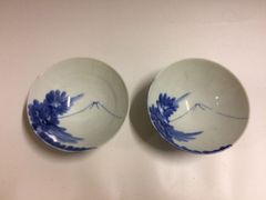 藍鍋島 太古石 蘭蝶文 小皿 2枚セット 藍鍋島 太古石 蘭蝶文 小皿 2枚