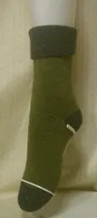 【秋冬クリアランスセール！】【厚地、裏起毛！】【送料無料！】【ルームソックス！】レディス　暖か厚地裏起毛　カラーネップ　クルーソックス＜カーキグリーン：２３－２５ｃｍ＞【757】【暖かアイテム】【暖か素材】【アウトドア】