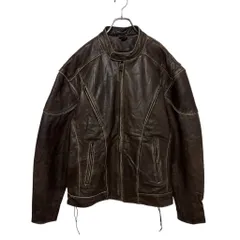 【Xelement】 ビッグスカル加工 本革 レザージャケット S-2997