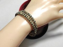 天然石 ダルメシアンジャスパー形状記憶ブレスレット・アンクレット  　　250720230