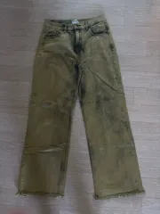 ノーブランド マスタード ウォッシング デニム パンツ