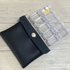 ピルケース 携帯用 1週間分 持ち運び レザーケース ピルオーガナイザー 朝昼晩