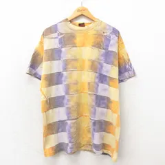 XL/古着 半袖 ビンテージ Tシャツ メンズ 90s コットン クルーネック 黄他 イエロー 25may13 中古