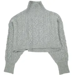 ADAM ET ROPE アダムエロペ 22AW サステナブル リサイクルウールケーブルプルオーバー GAM22040 Free チャコールグレー セーター タートルネック ニット トップス g23449