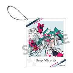 【新品】レーシングミク 2025 キービジュアル1 Ver. ポラロイド風アクリルキーホルダー【正規品】
