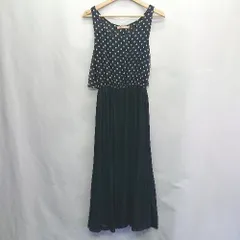 ◇ ⊂ dazzlin ダズリン 水玉 ドット ノースリーブ ロング丈 ワンピース サイズF ネイビー系 レディース E  【1409100062588】のサムネイル