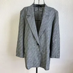 美品⭐️ シャレイユ CHALEIL テーラード ジャケット ストライプ レディース 大きめ ゆったり オーバーサイズ ウール 100 Wool きれいめ 上品 大人カジュアル オフィスカジュアル 通勤 セミフォーマル シンプル ベーシック 春秋 コーデ 灰色