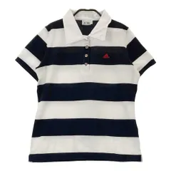 サイズ：OT ADIDAS GOLF アディダスゴルフ A02217 半袖ポロシャツ ボーダー柄 ホワイト系 [240101344888]# ゴルフウェア レディース ストスト