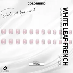 COLORBIRD ネイルチップ ショート 24枚 付け爪 短め 可愛い スクエアオフ(ピンク,  ショート)