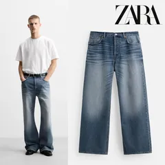 [ZARA] フレアフィットバギーデニムパンツ メンズ ミディアムブルー 完売品 在庫限り