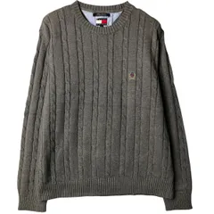 古着 90年代~ トミーヒルフィガー TOMMY HILFIGER ケーブル編み コットンニットセーター メンズL相当 ヴィンテージ/eaa588880