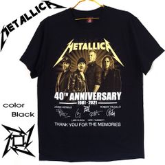 80 METALLICA メタリカ Tシャツ ブラック Lサイズ 美品 40TH ANNIVERSARY 1981-2021 ヘヴィメタ USA メタルバンド ロックT メタルT バンドT ミュージックT サイン メンズ レディース ユニセックス