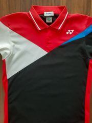 美品 YONEX ヨネックス VERY COOL ポロシャツ ゲームシャツ ユニフォーム L 黒赤