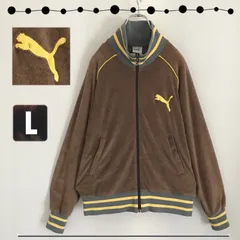 PUMA プーマ★パイル地トラックジャケット★パイルジャージ★ライン入リブ 切替カラー★ベロア ★メンズL 2309S040