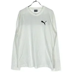 古着 メンズM PUMA/プーマ Tシャツ 長袖 ロンT スポーツウェア ホワイト/ブラック 847056-02 gl00218