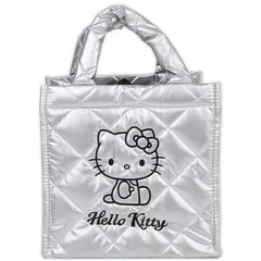 ハローキティ メタリック キルティング 手さげバッグ ミニトート キューブバッグ ハンドバッグ シルバーレディース 女子 サンリオ sanrio キャラクター