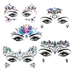 3D キラキラシール 顔 コスチューム ヘアアクセサリー 髪飾り 宝石 タトゥー