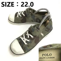 POLO RALPH LAUREN/ラルフローレン★カモフラ/ローカットスニーカー【size:22.0/迷彩柄】ベルクロ/sneakers/Shoes/trainers◆sJ-148<sale>