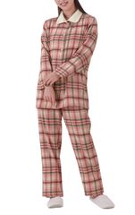 【人気商品】暖かボア付綿100%パジャマ ピンク系 M~L