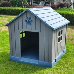 犬小屋 ペットハウス ペットケージ プラスチック製 犬 室内犬 室外 ペットゲージ オシャレ ボブハウス ペットハウス ペットサークル L グレー+ブルー
