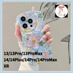 iPhone　スマホケース　TPUカバー おしゃれ  可愛い 花柄 薄型 軽量 耐衝撃  ワイヤレス充電対応 ストラップホール付き  アイフォンケース　ブルー　XR/13/13Pro/13ProMax/14/14Plus/14Pro/14ProMax